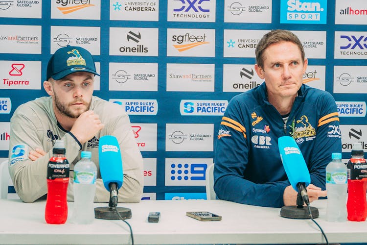 Brumbies press conference in Round 10 of the 2024 Super Rugby Pacific competition.